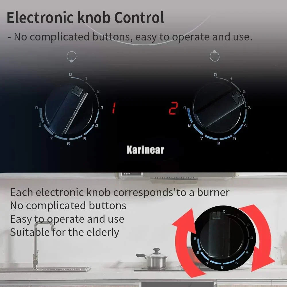 Karinear 30 Inch Electric Cooktop 4 Burners Built-in Ceramic Cooktop Radiant Electric Stove Top