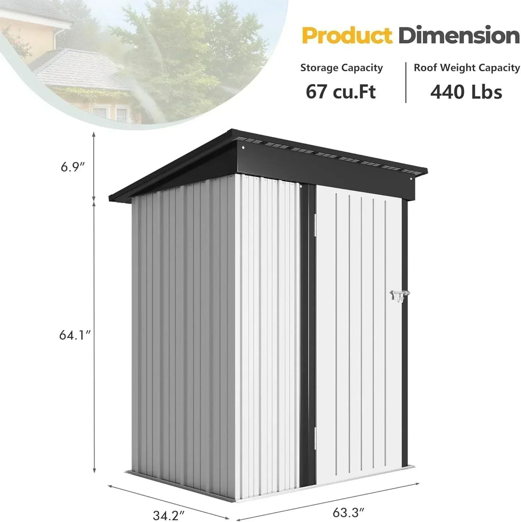 Devoko Outdoor Storage Shed Lockable Metal Garden Shed Steel Anti-Corrosion Storage House