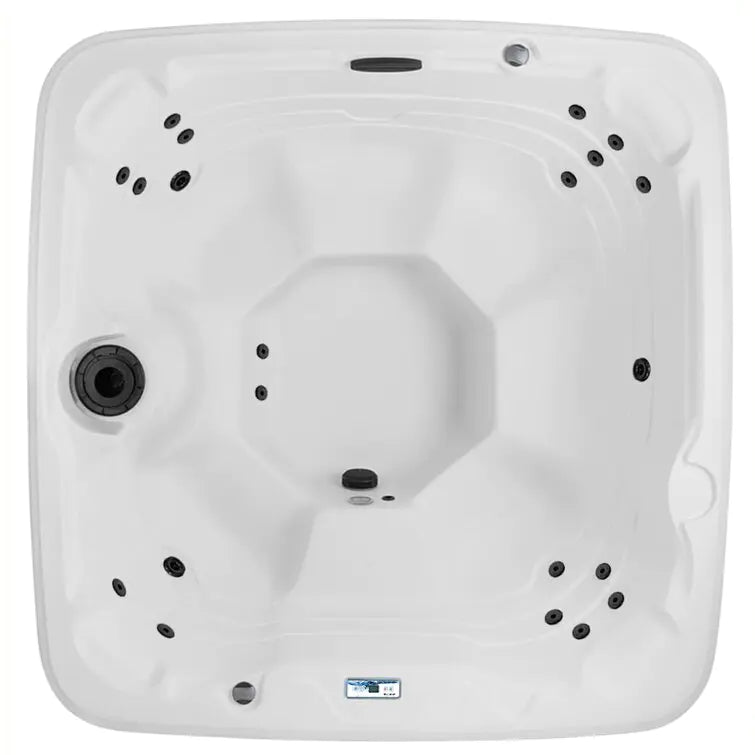 Lifesmart Spas 110 Volt 7 Person 22 Jet Square Plug And Play Hot Tub with Ozonator in Espresso