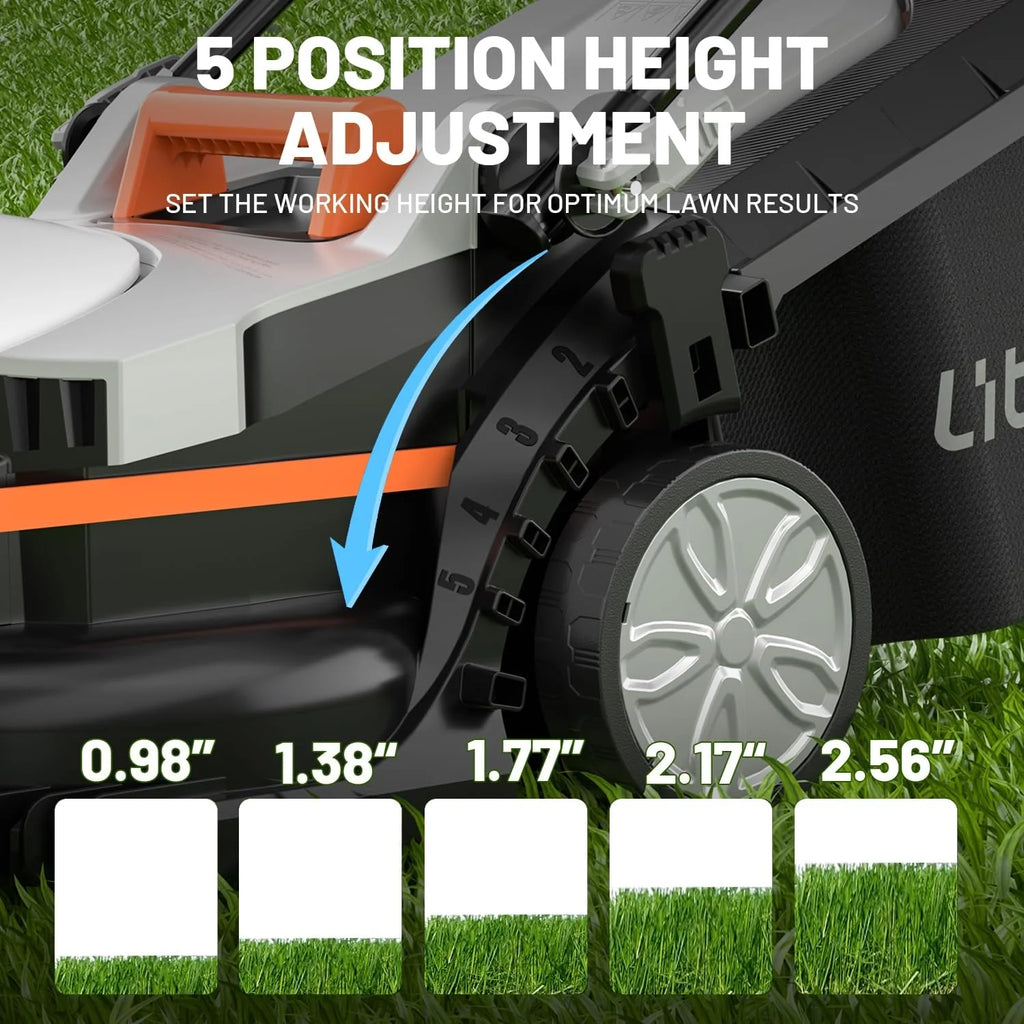 Litheli Cordless Lawn Mower 13 Inch, U20 Handy+ 20V Electric Lawn Mowers for Garden