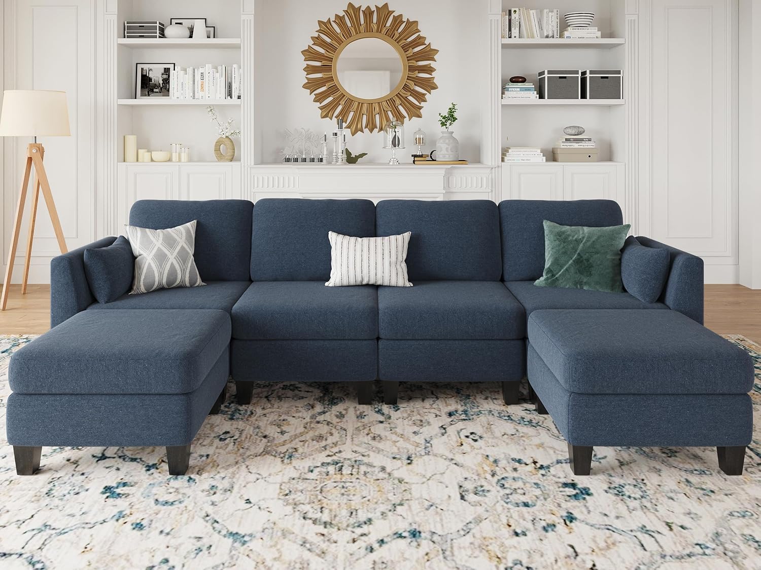 Modular Sectional Sof Convertible U Shaped Sofa Couch with High Density Memory Foam