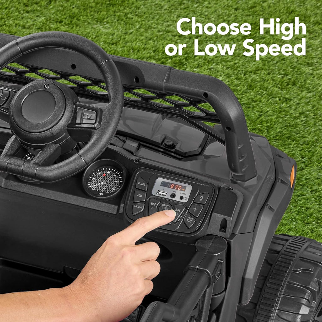 Children's black UTV electric children's car
