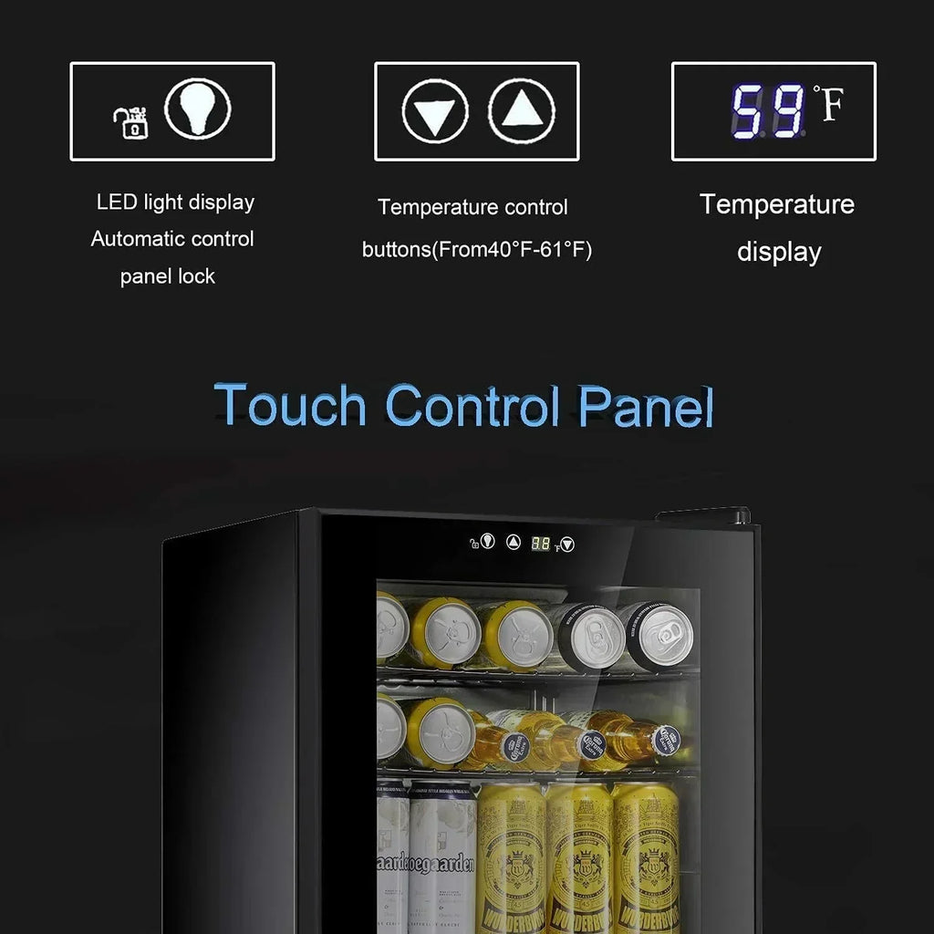 Antarctic Star Beverage Refrigerator Cooler 68 Can Mini Fridge with Glass Door for Beer Drinks Wine