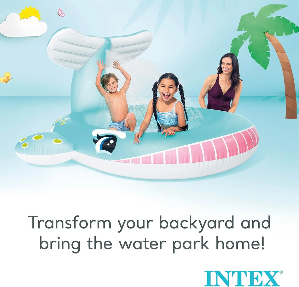 Intex 96 x 78 x 28 Inflatable Jungle Adventure Play Center Spray Kiddie Pool - Backyard Kids Water Slide, Outdoor Blow-Up Splash Pad for Toddlers