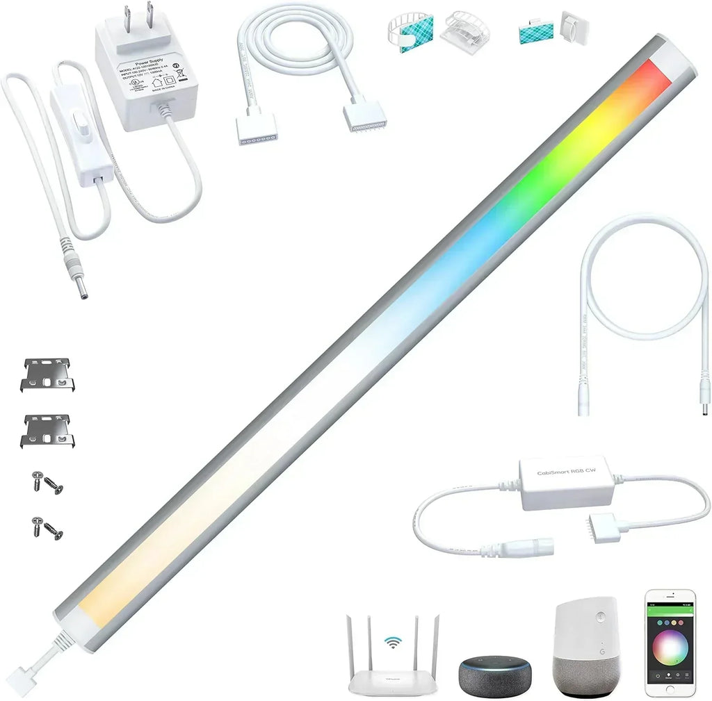 Smart under-cabinet lighting strip white and color-changing dimmable