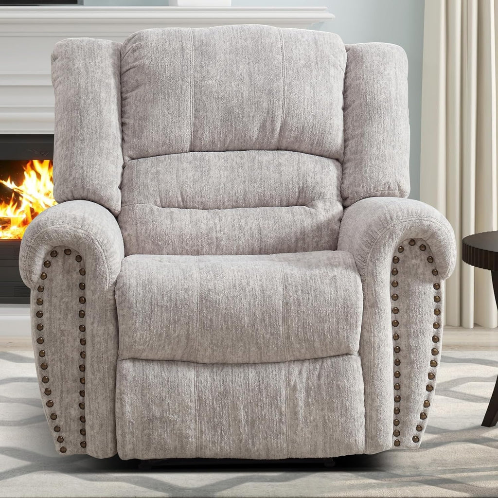 Leather recliner classic traditional manual recliner single sofa for living room