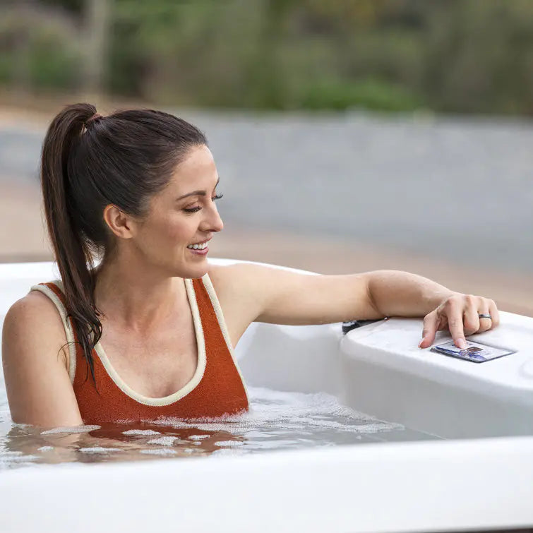 Lifesmart Spas 230 Volt 7 Person 65 Jet Square Hot Tub with Ozonator in Espresso