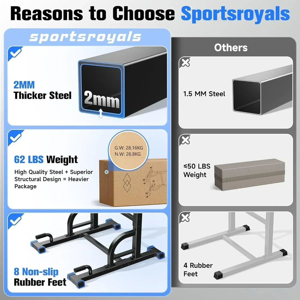 Sportsroyals Power Tower Pull Up Bar Station 450 lbs stable suspended immersion tilt station