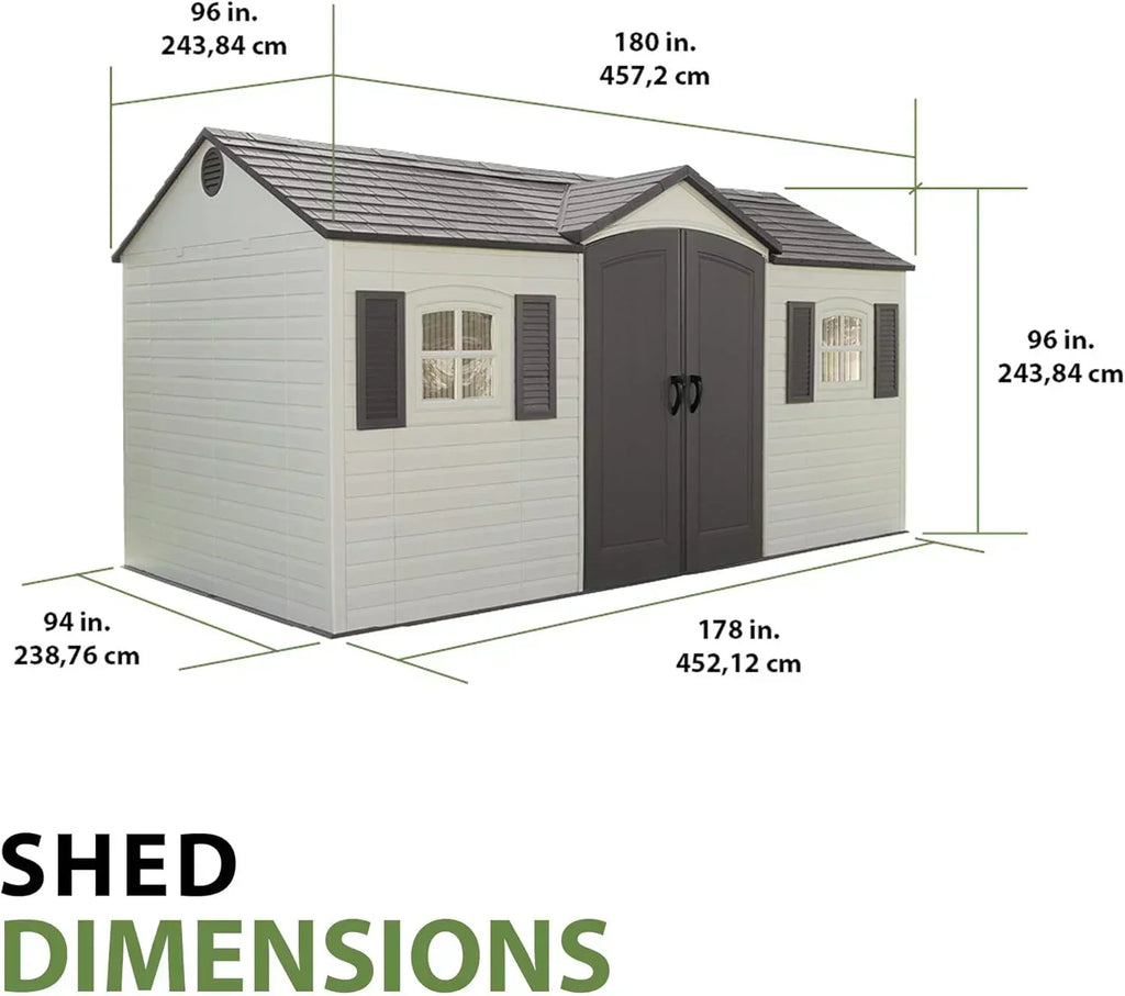 Lifetime 6446 Outdoor Storage Shed 8 x 15 Foot Desert Sand