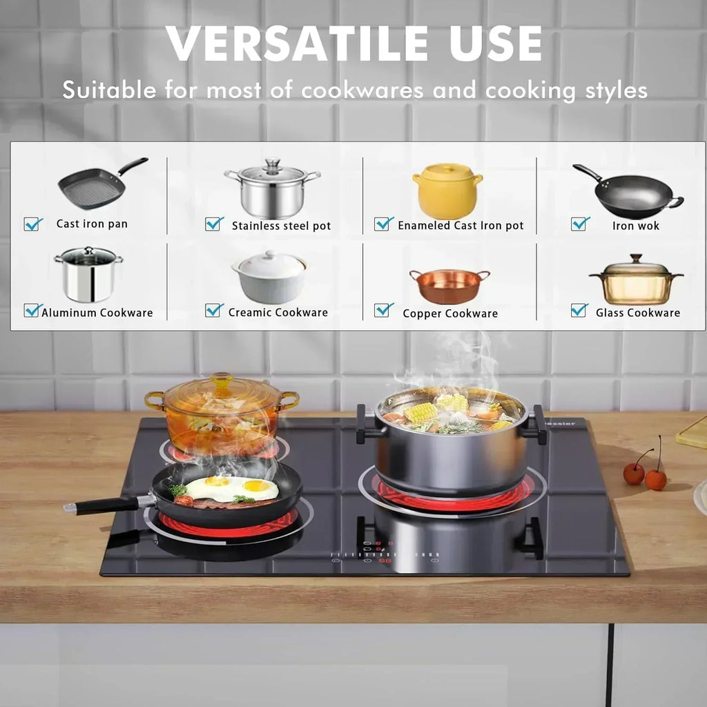 Electric Cooktop 30 Inch - 5 Burners Built-in Ceramic Cooktop 30 Electric Stove Top