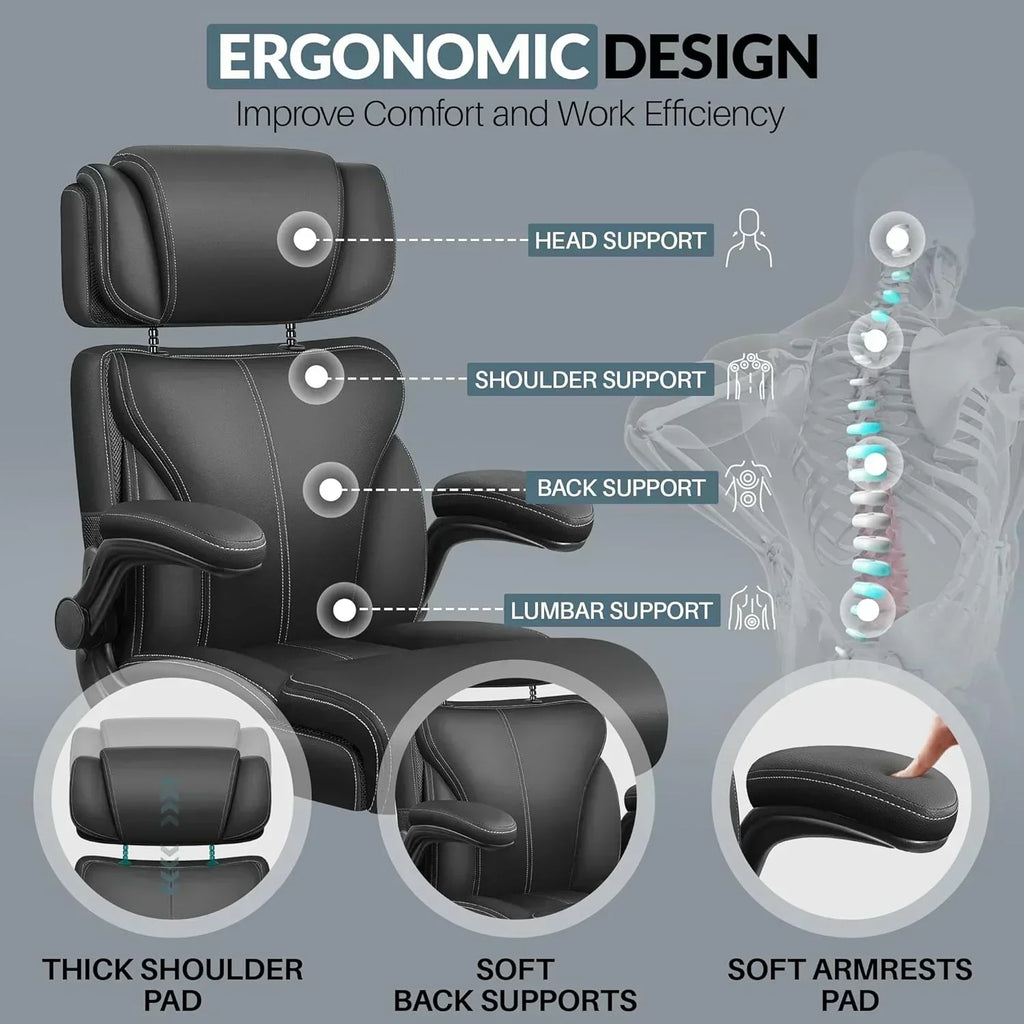 Office Chair Large High-Foot Computer Desk Chair Chair Lumbar Support Rotating Computer Chair
