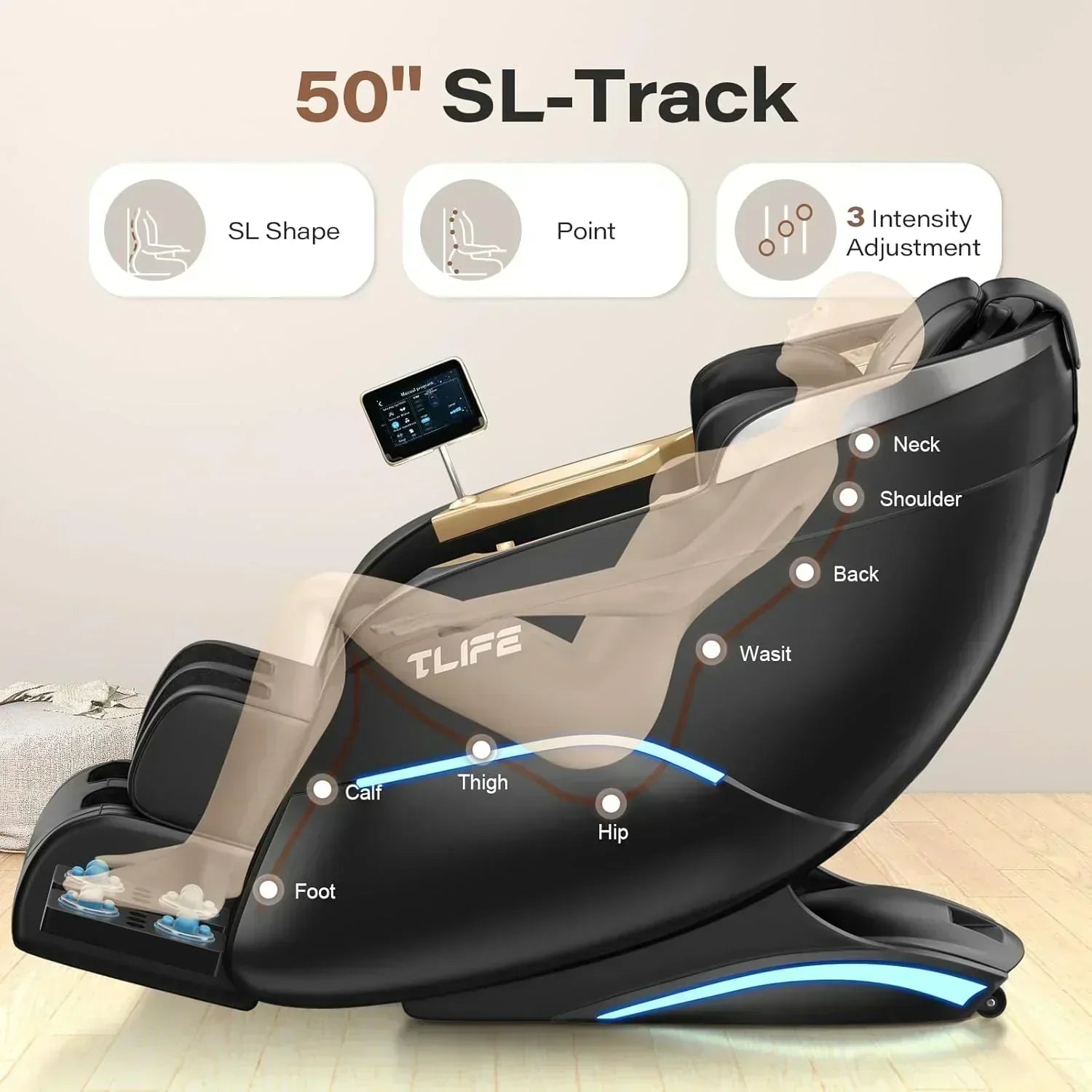 Full Body Massage Chair 160?? Zero Gravity Recliner with Body Scan Shiatsu Massage Chair