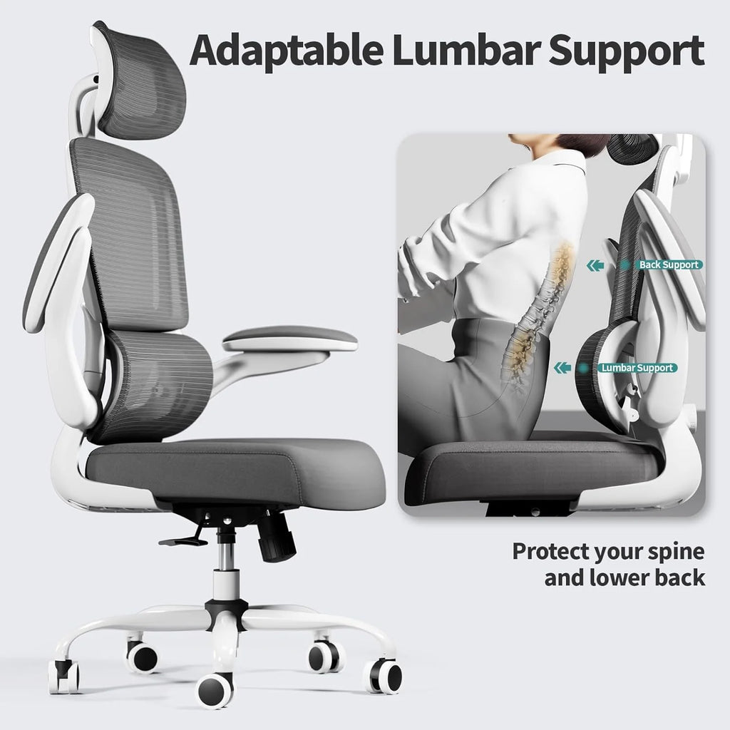 Office Chair Ergonomic Desk Chair, 330 lbs Home Mesh Desk Chair with Wheels, Comfortable Gaming Chair, High Back Office Chair