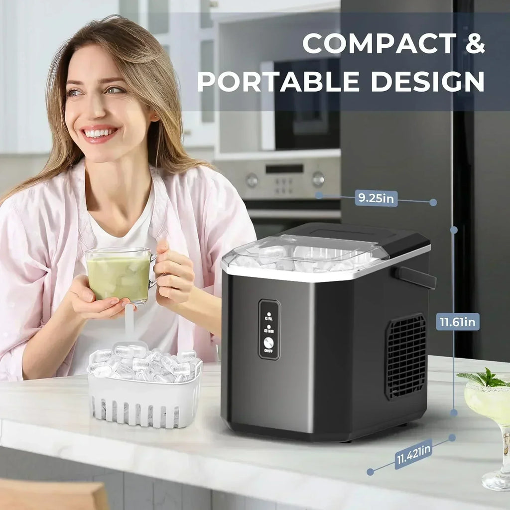 EUHOMY Nugget Ice Maker Countertop Ready in 8 Mins Self-Cleaning Portable Ice Makers Machine