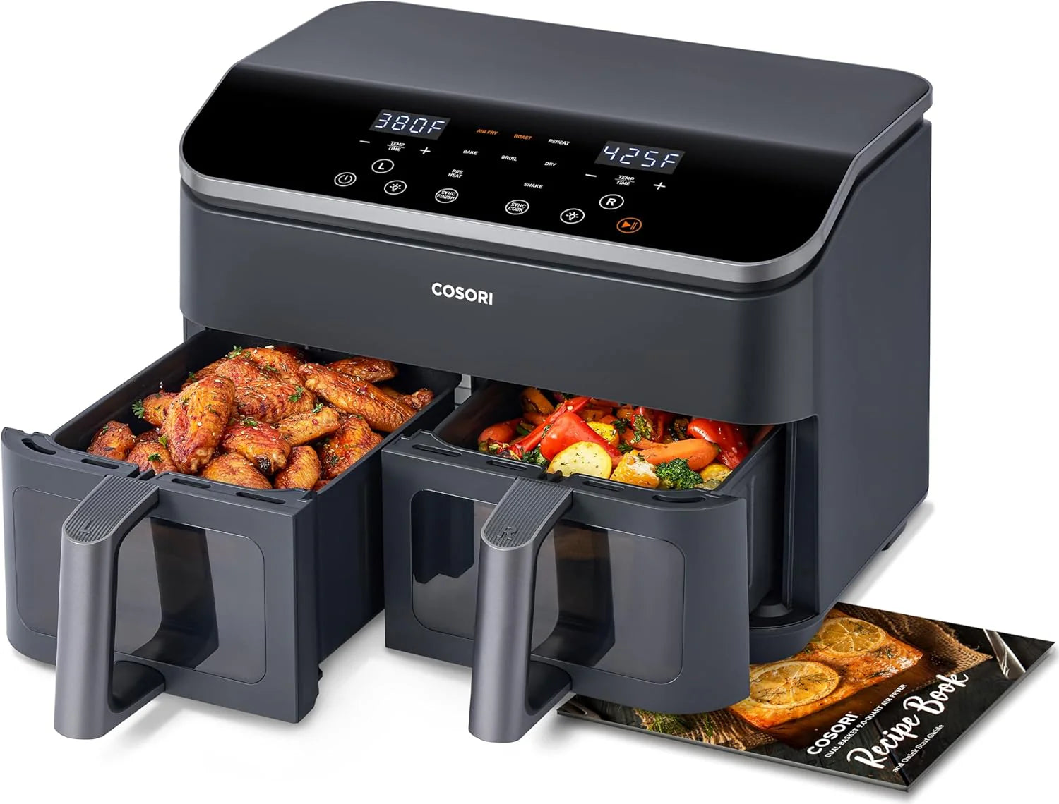 COSORI Dual Air Fryer 9Qt 10-in-1for Easy Cooking Dishwasher Safe