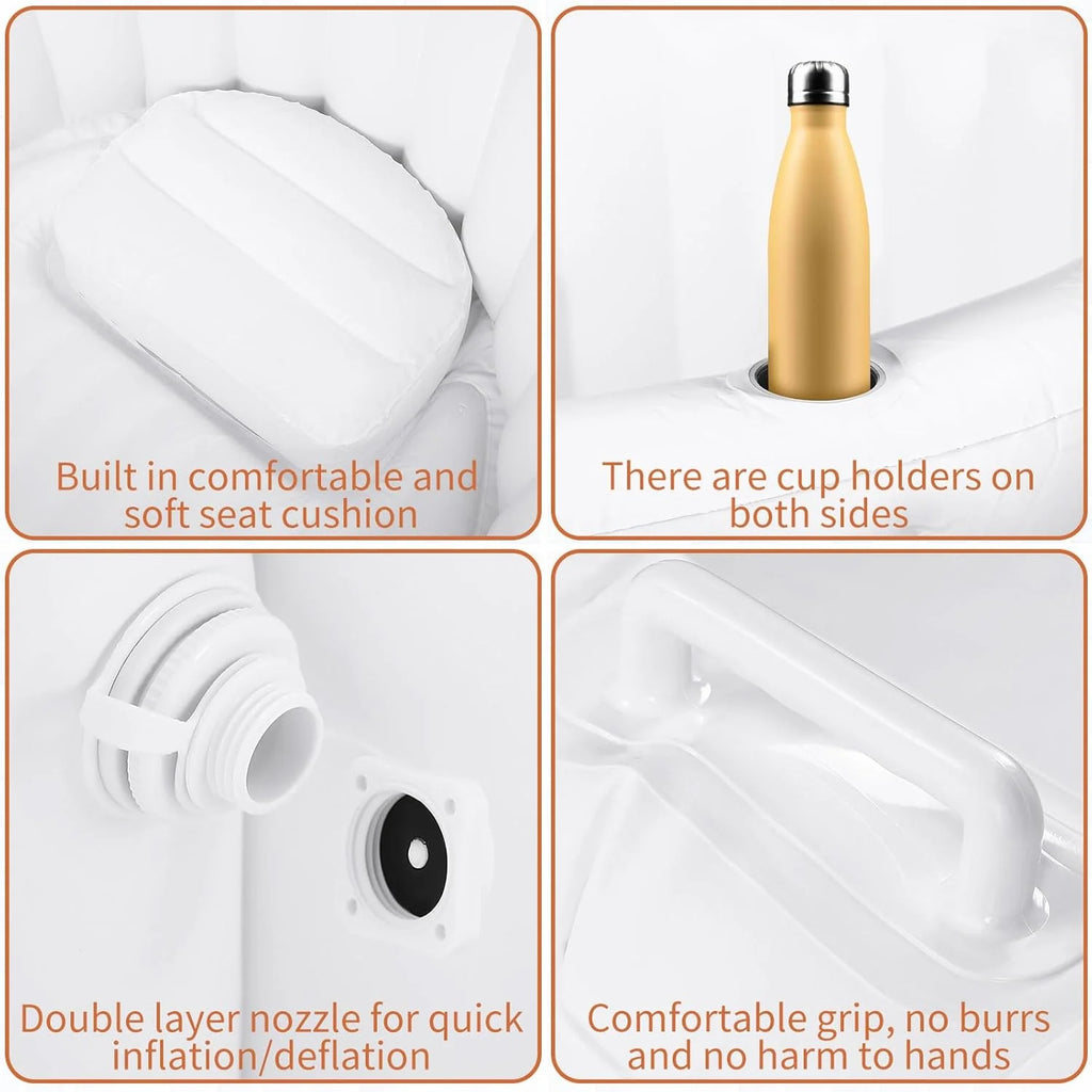 1 Set Birth Pool with Liner Including 1 Inflatable Home Birthing Pool 1 Liner Birthing Tub White Water Birth Tub for Labor Expectant Mothers Doula Midwife Supplies 65 L x 55 W x 26 H