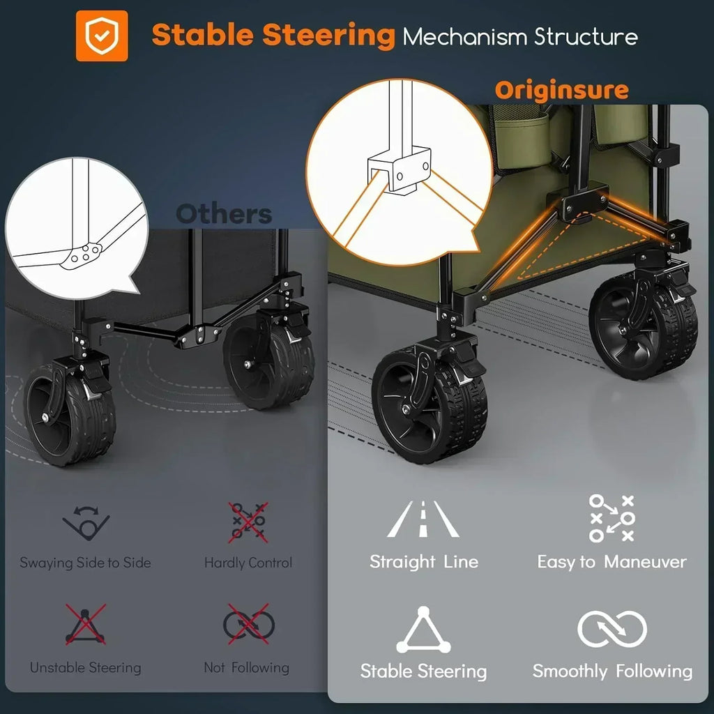 38 long foldable four-wheel stroller 460 lb capacity 220 liter folding beach stroller