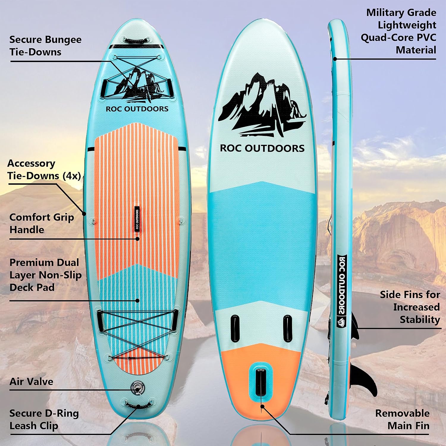 ROC inflatable stand-up paddle board high-quality SUP paddle board accessories