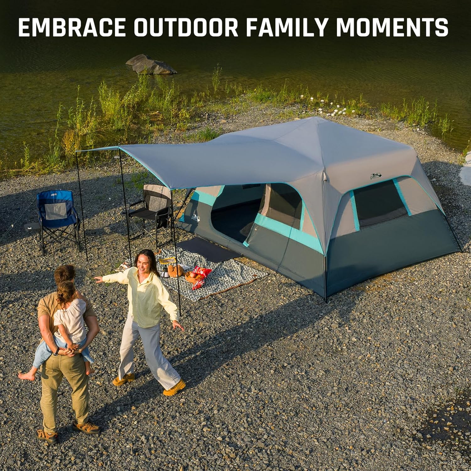 Quick-opening tent family camping tent pop-up camping tent large waterproof tent