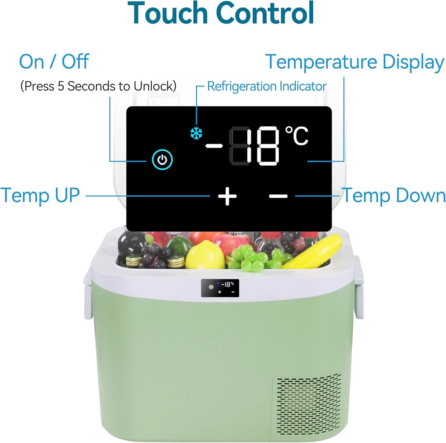 Car Fridge Portable 12 Volt Refrigerator 23 Quart (22 Liter) Freezer Compressor Cooler 12V/24V DC