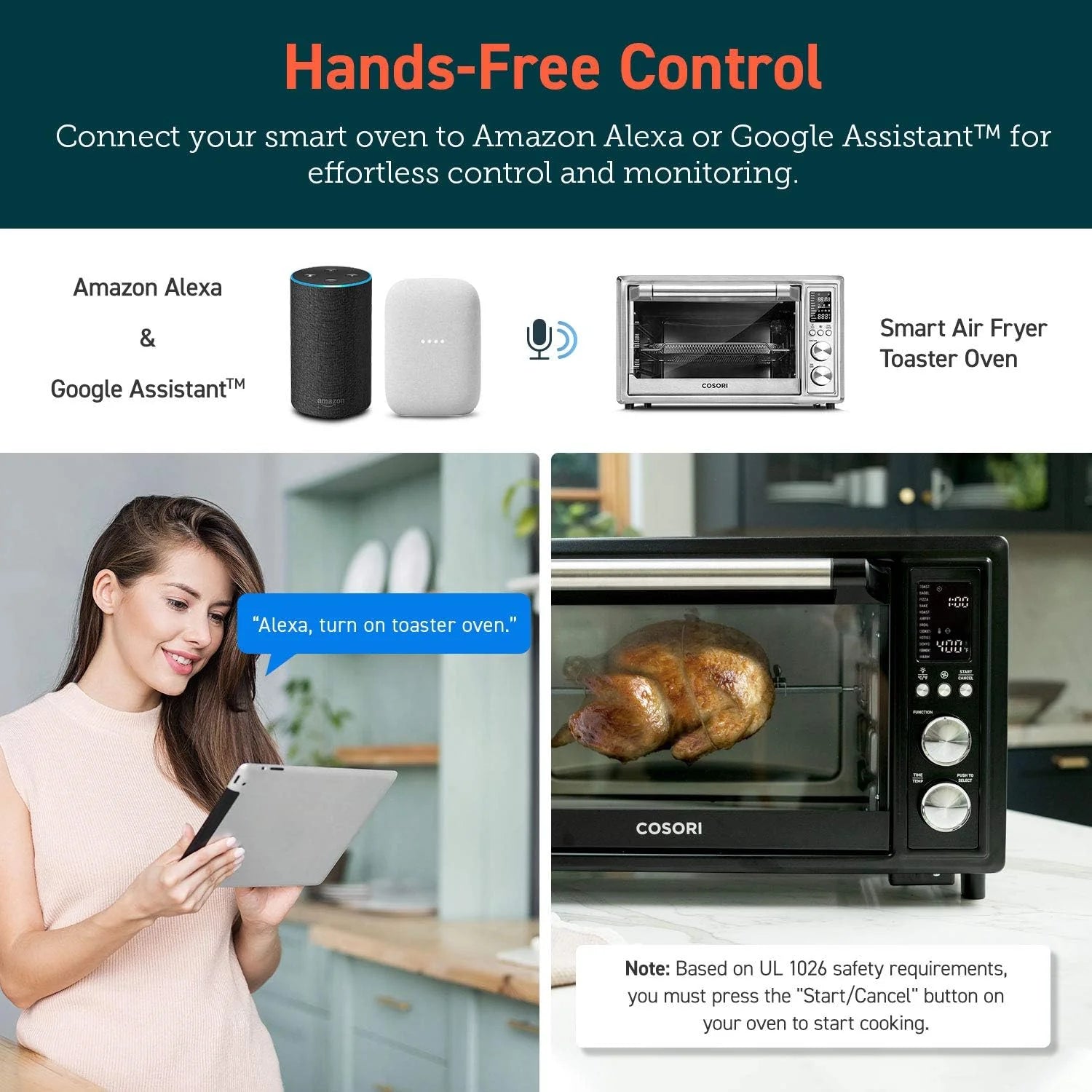 Air Fryer Toaster Oven Combo 13-in-1 32Qt APP & Voice Control Convection Oven Countertop