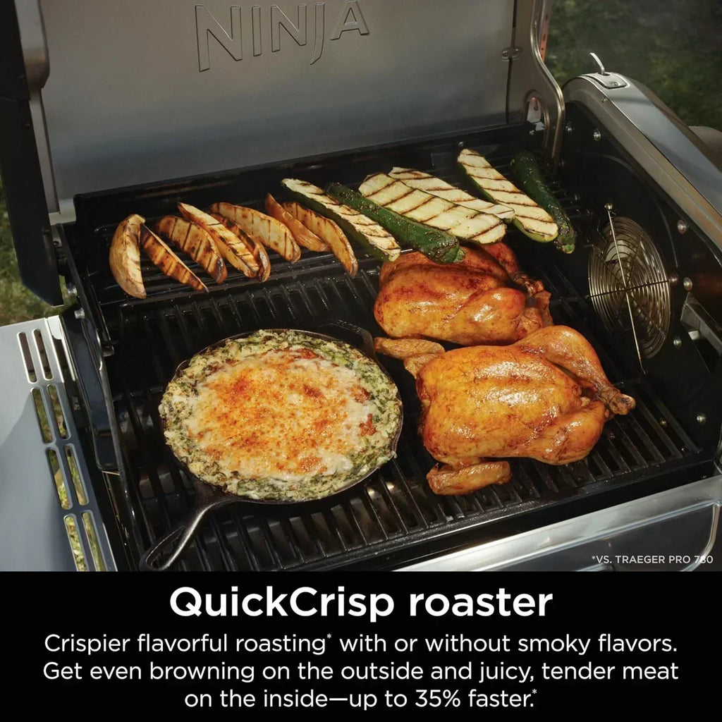 Ninja FlexFlame Grill and Smoker Electric Propane Grill Roaster BBQ Grill 5-in-1 Cooking System