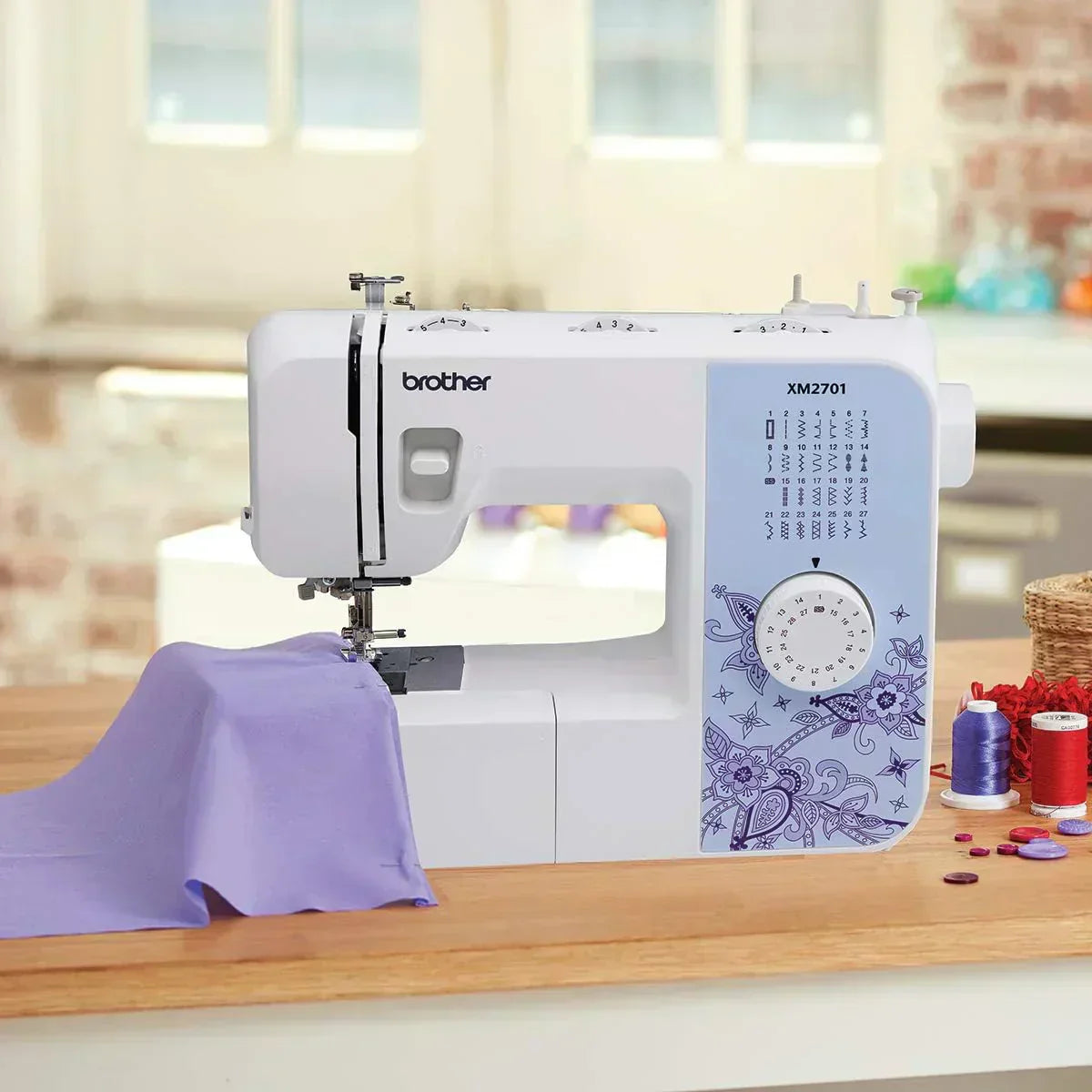 Brother XM2701 Sewing Machine Lightweight Full Featured 27 Stitches 6 Included Feet