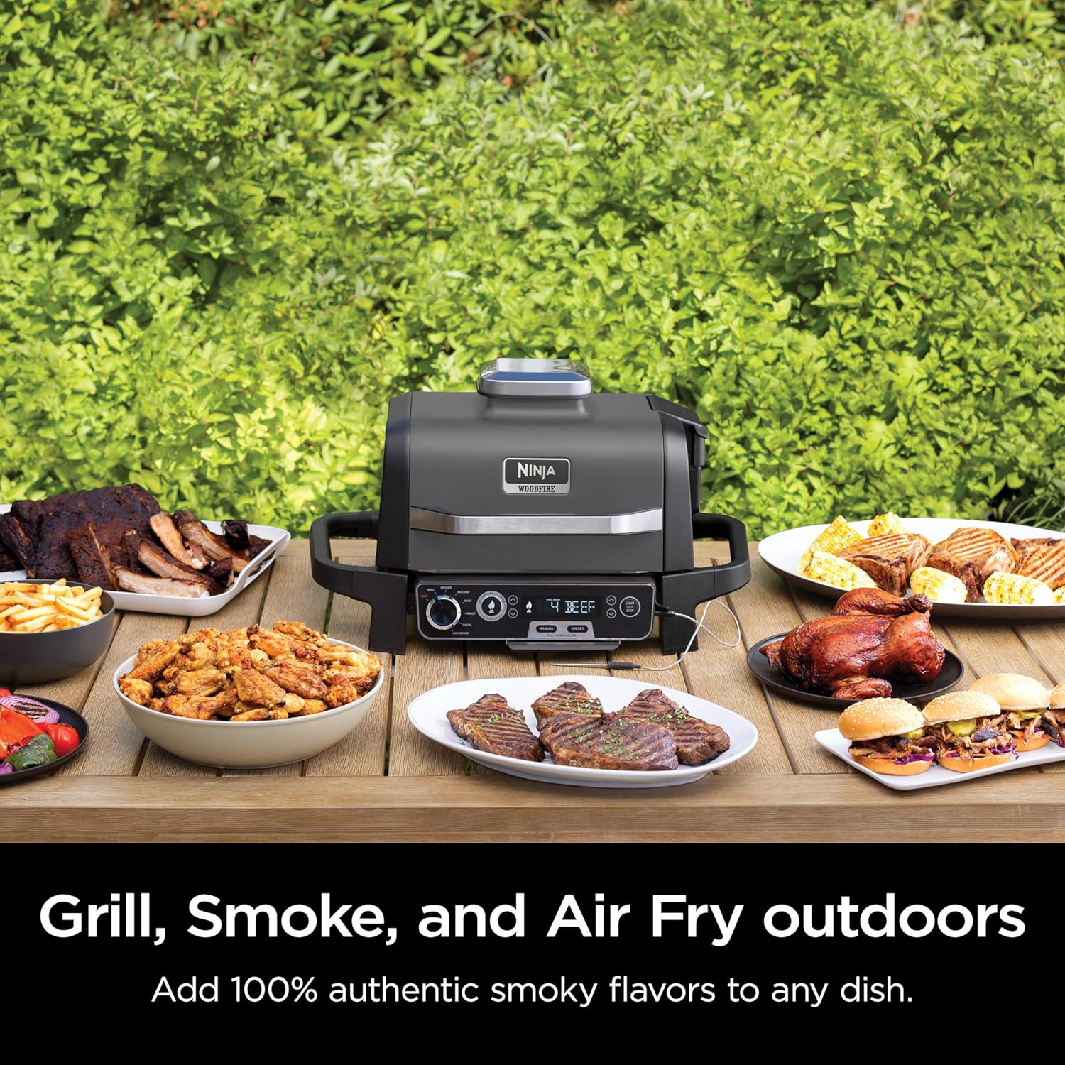 OG751 Woodfire Pro Outdoor Grill Built-In Thermometer 7-in-1 Master Grill BBQ Smoker