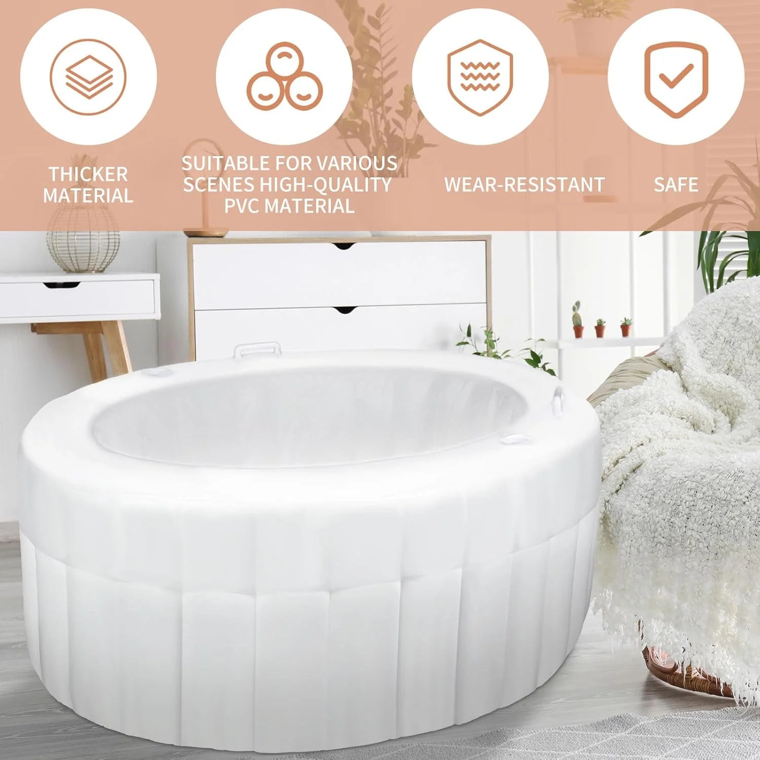 1 Set Birth Pool with Liner Including 1 Inflatable Home Birthing Pool 1 Liner Birthing Tub White Water Birth Tub for Labor Expectant Mothers Doula Midwife Supplies 65 L x 55 W x 26 H