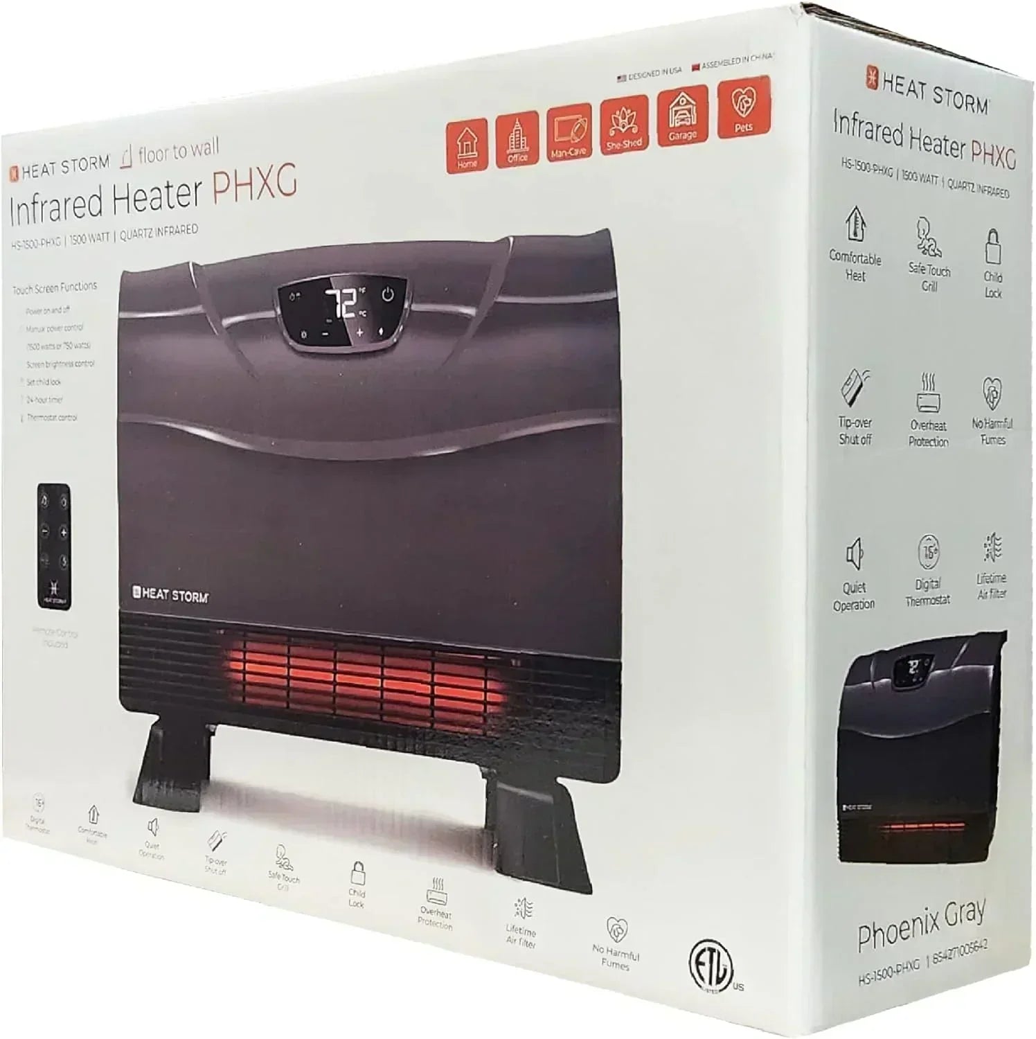 HS-1500-PHX-WIFI Infrared Heater Wifi Wall Mounted