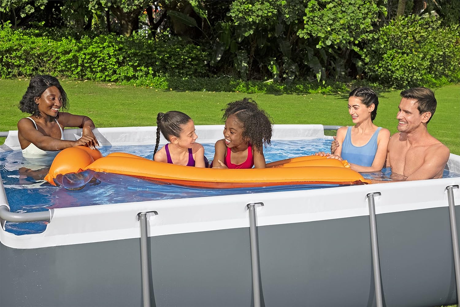 Power Steel 14' x 8'2 x 39.5 Oval Above Ground Pool Set | Includes 530gal Filter Pump, Ladder, ChemConnect Dispener