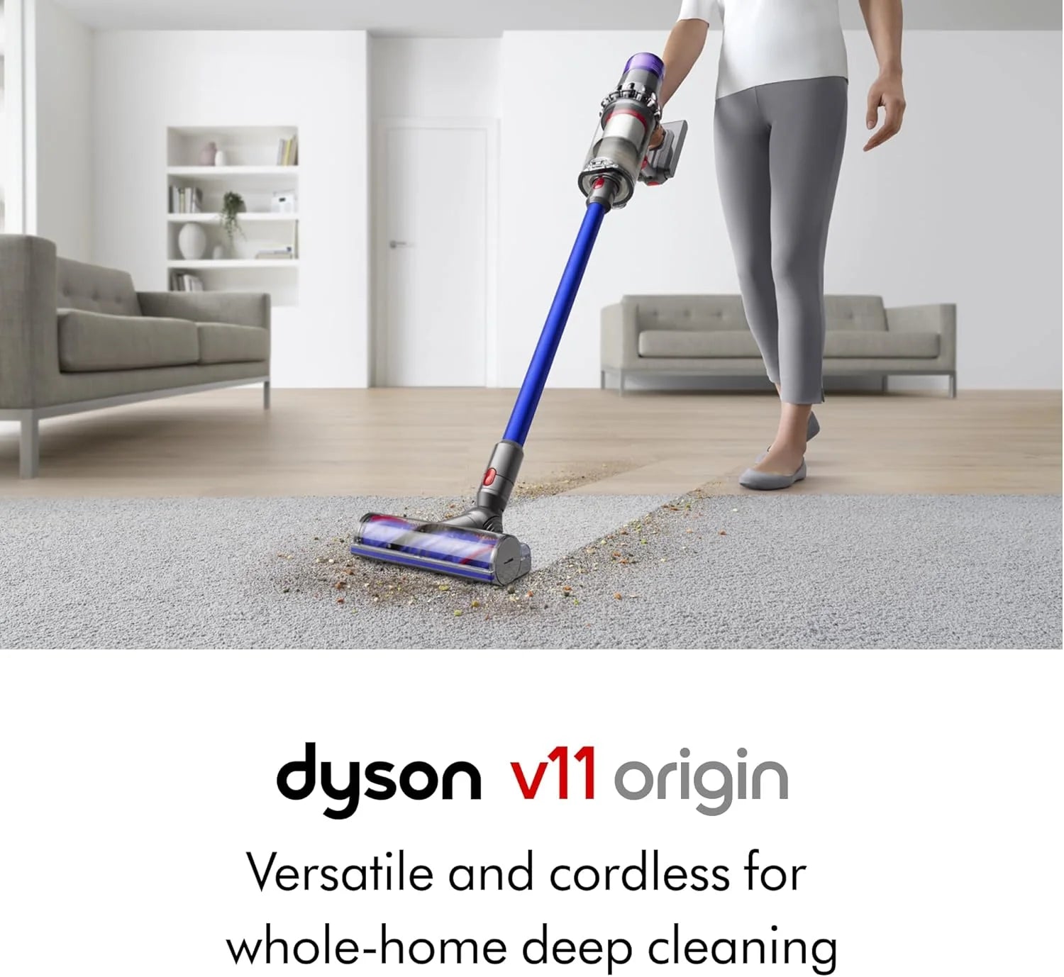 Dyson V11 Origin Cordless Vacuum, 185AW, 3 Power Modes, Up to 60 Minutes,2 Deep Cleans Hard Floors and Carpets, Detangles pet Hair, Converts to Handheld