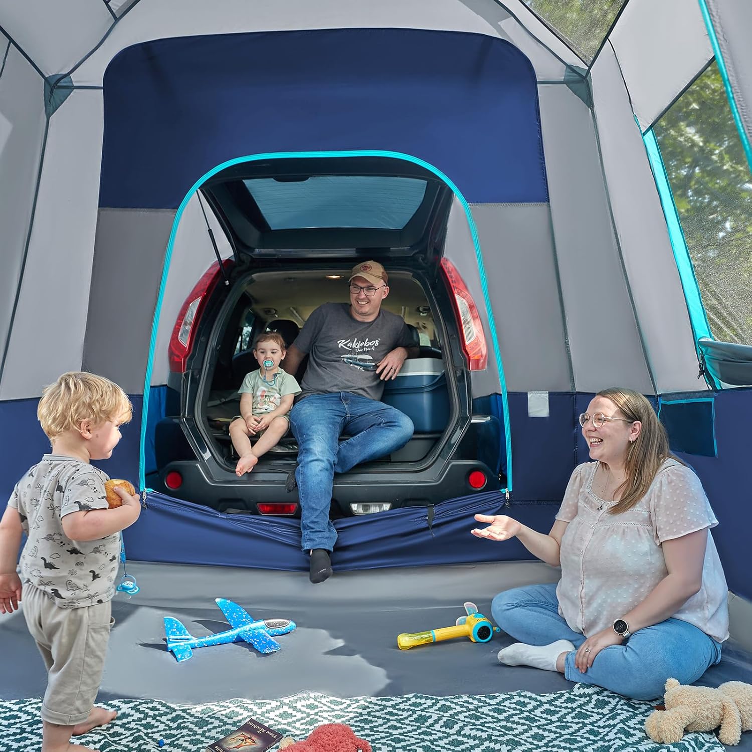 TIMBER RIDGE 5-9 Person SUV Tent with Screen Porch and Awning for Family Camping Weather Resistant