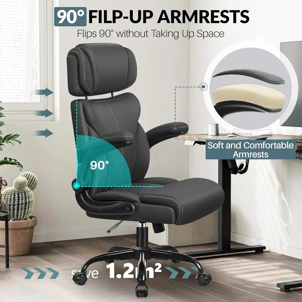 Office Chair Large High-Foot Computer Desk Chair Chair Lumbar Support Rotating Computer Chair