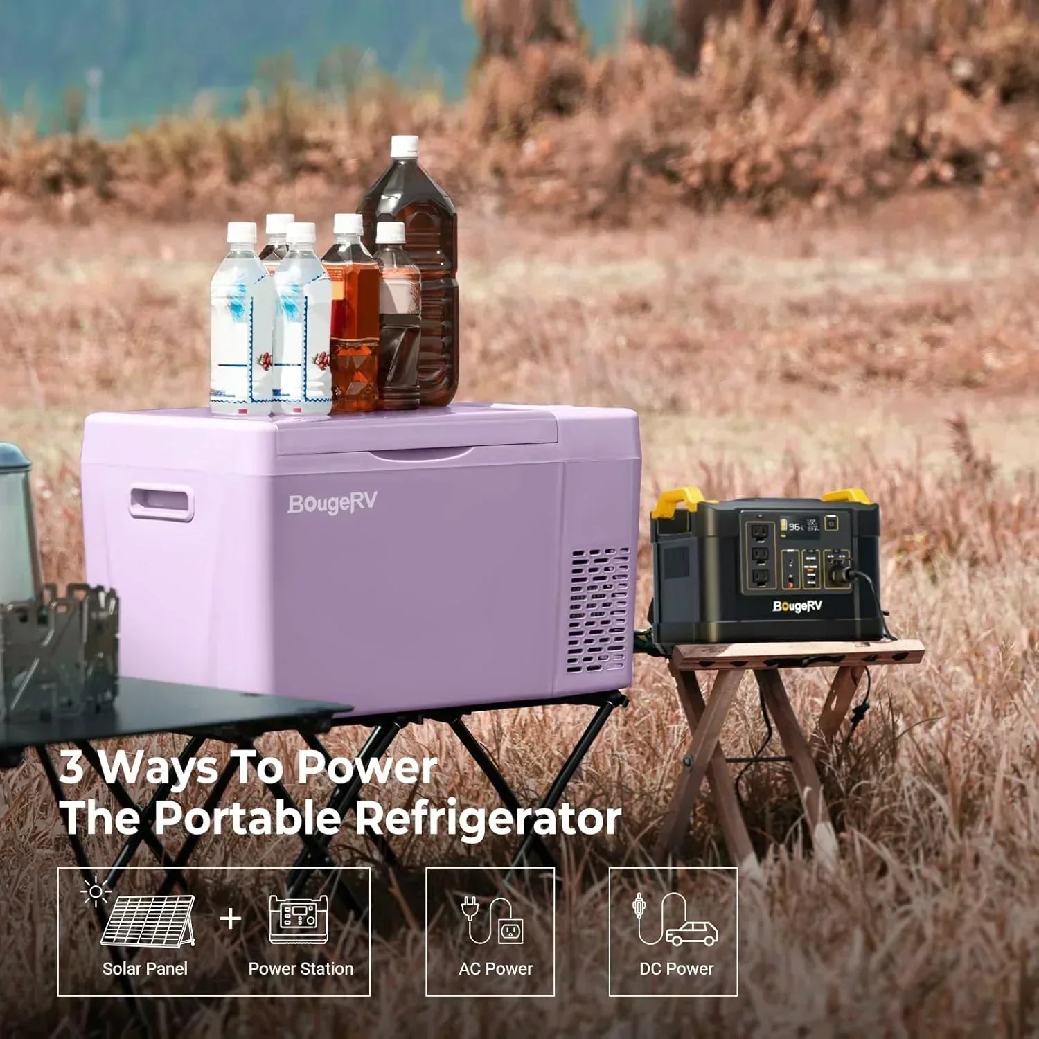 BougeRV 12 Volt Refrigerator 12V Car Fridge 23 Quart Portable Freezer Compressor Cooler
