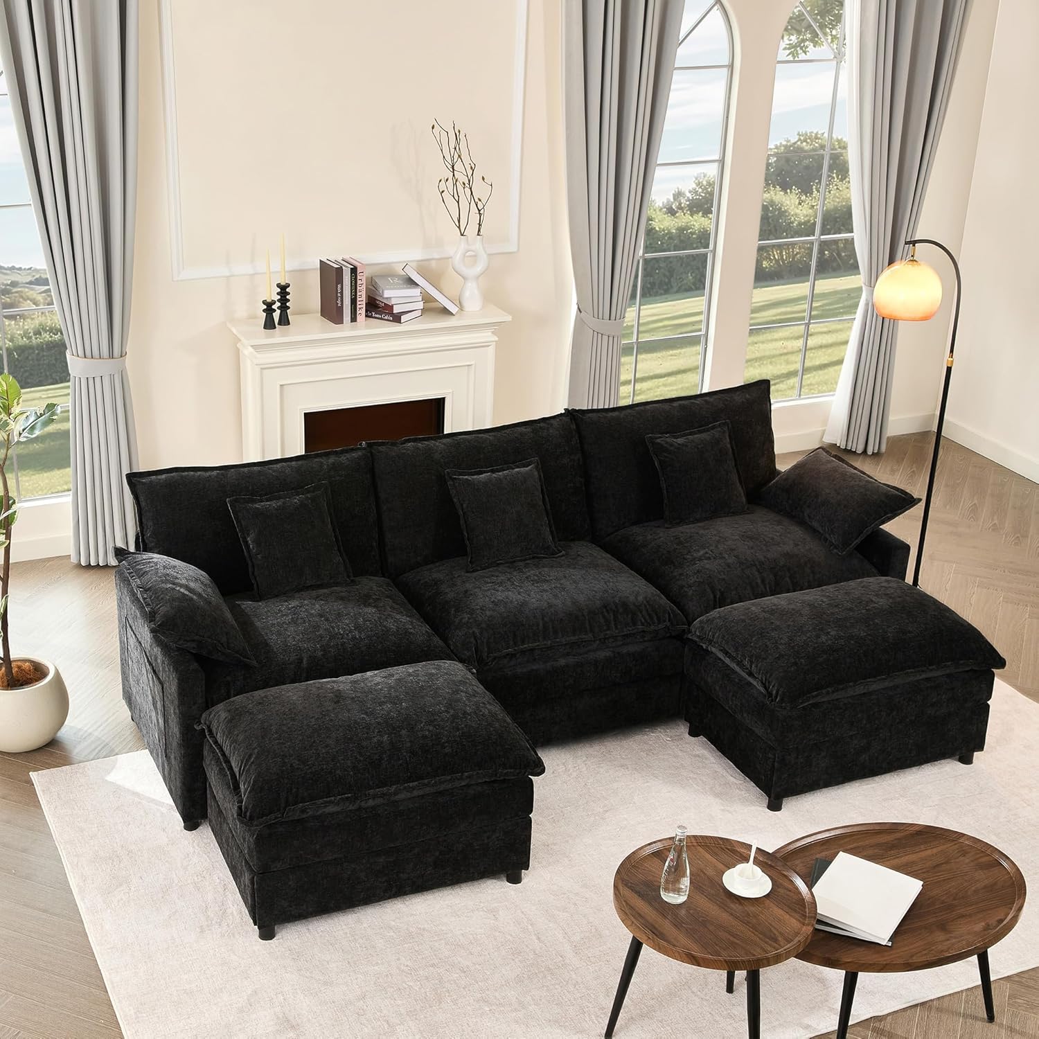108 Inch U Shape Sofa Sectional Sofa Comfortable Cloud Sofa Living Room Deep Seat Sofa