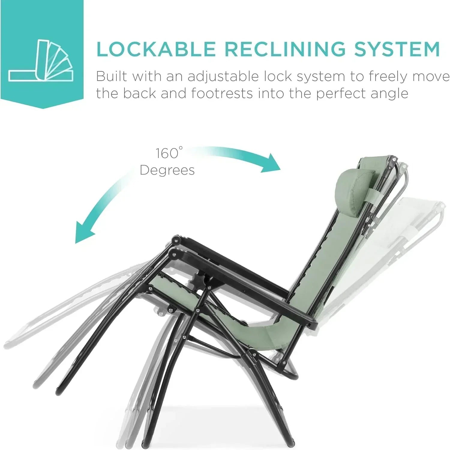 Best Choice Products Folding Zero Gravity Recliner Patio Lounge Chair Adjustable Canopy Shade
