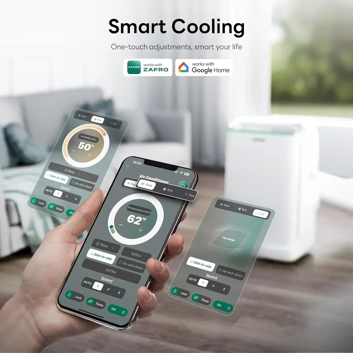 ZAFRO 8,000 BTU Portable Air Conditioners 4 Modes Portable AC Unit with Fast Cooling