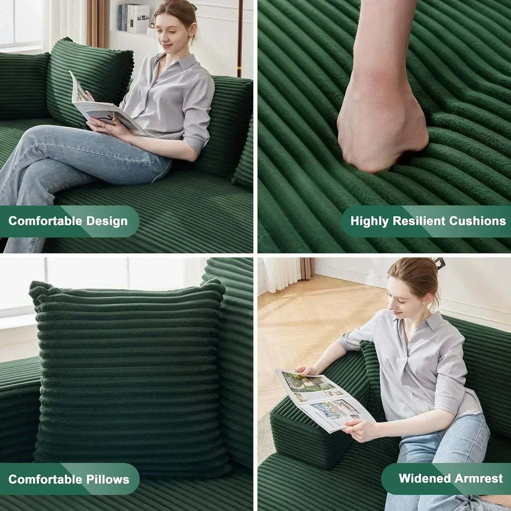110-inch cloud sofa boneless sofa in the living room modular sofa with deep seats