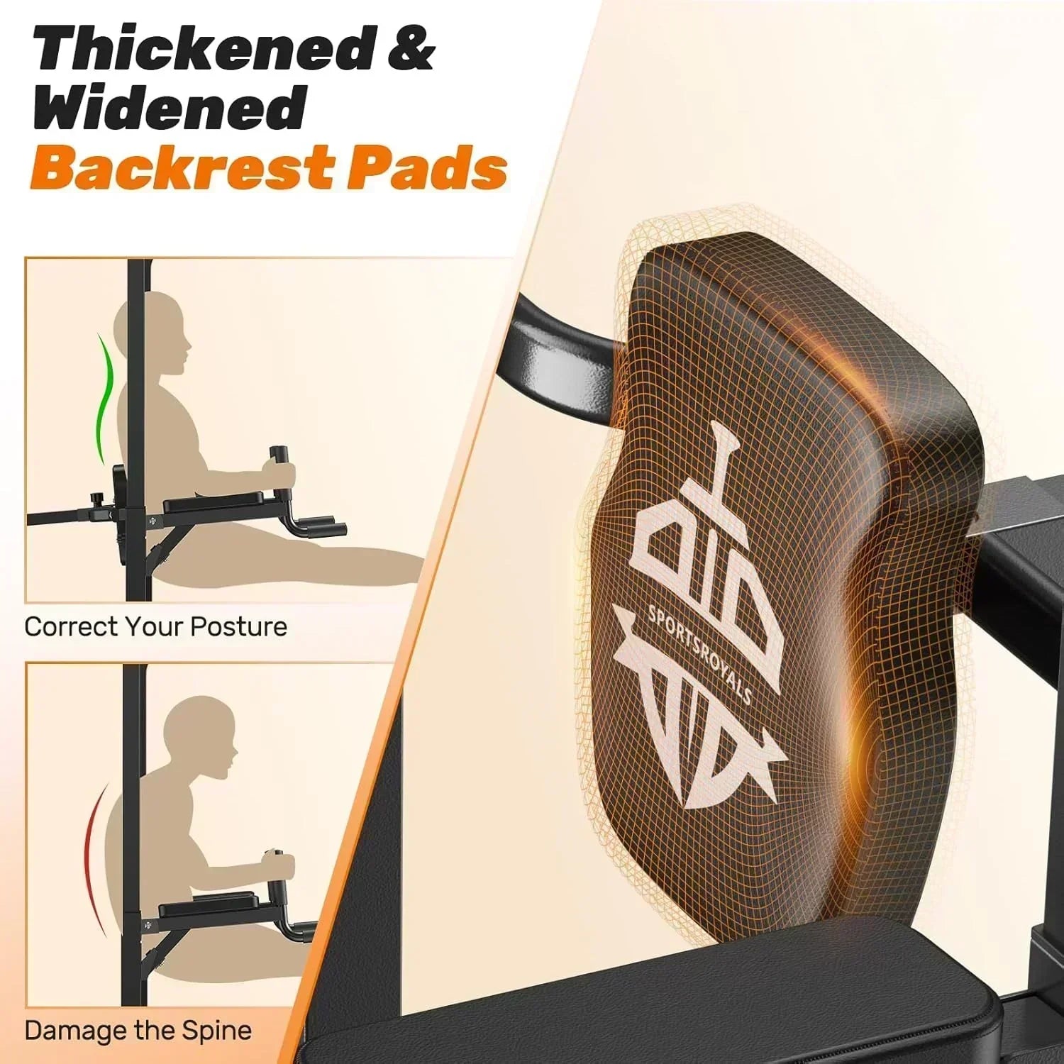 Sportsroyals Power Tower Pull Up Bar Station 450 lbs stable suspended immersion tilt station