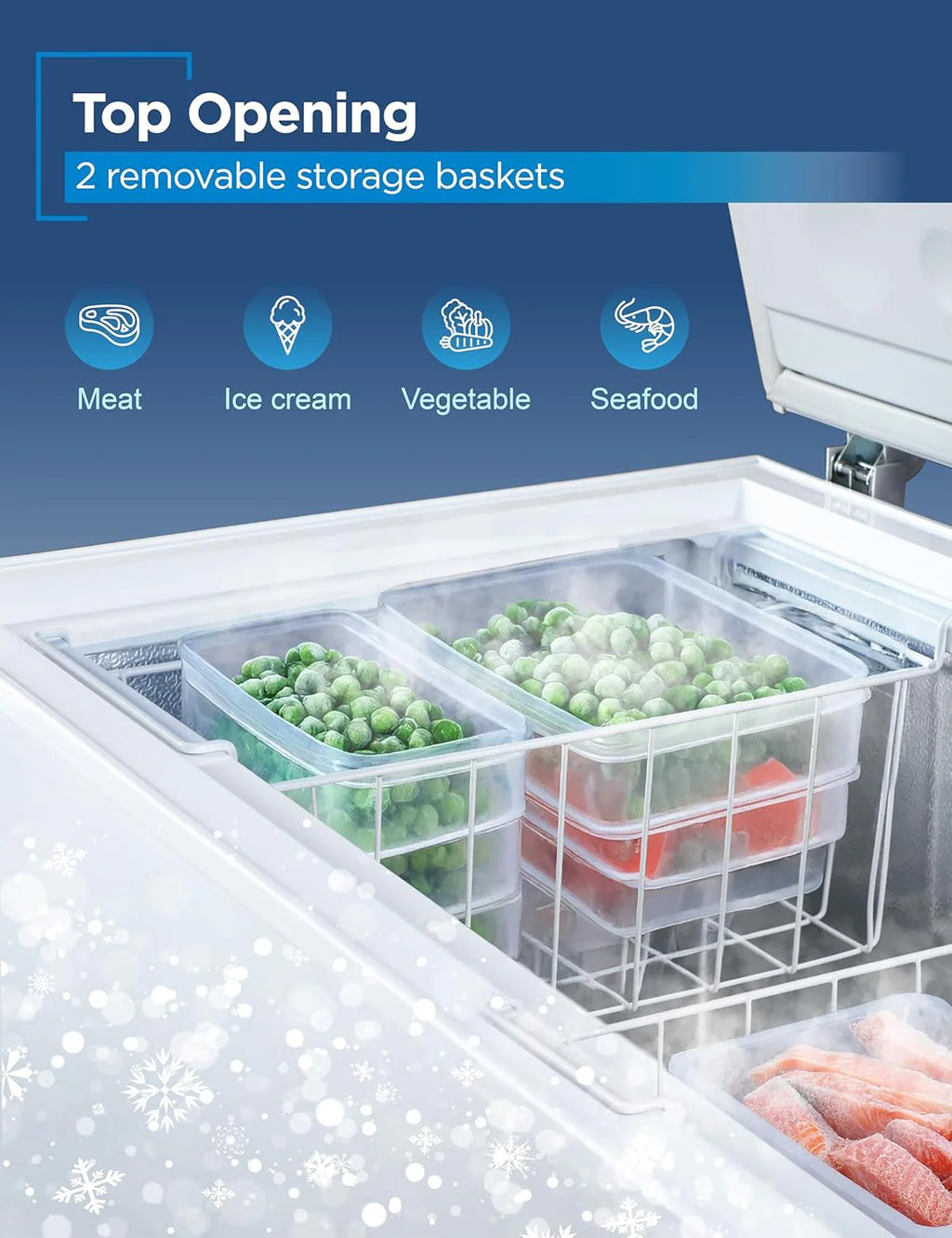 BLACK+DECKER 2.0 Cu. Ft. Compact Chest Freezer, Deep Freezer Holds Up To 70 Lbs. of Frozen Food