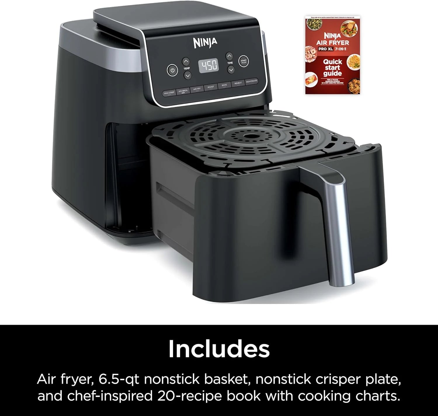 Ninja Air Fryer Pro XL 6-in-1, 6.5-Quart Capacity, Maximum Crispness, Air Fryer Bake