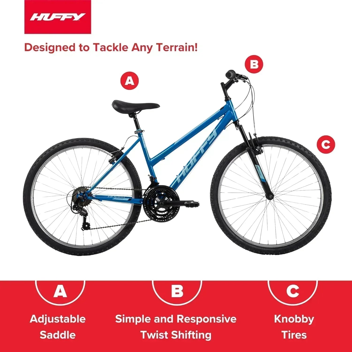 Huffy Stone Mountain Hardtail Mountain Bike for Boys/Girls/Men/Women 20/24/26 Sizes