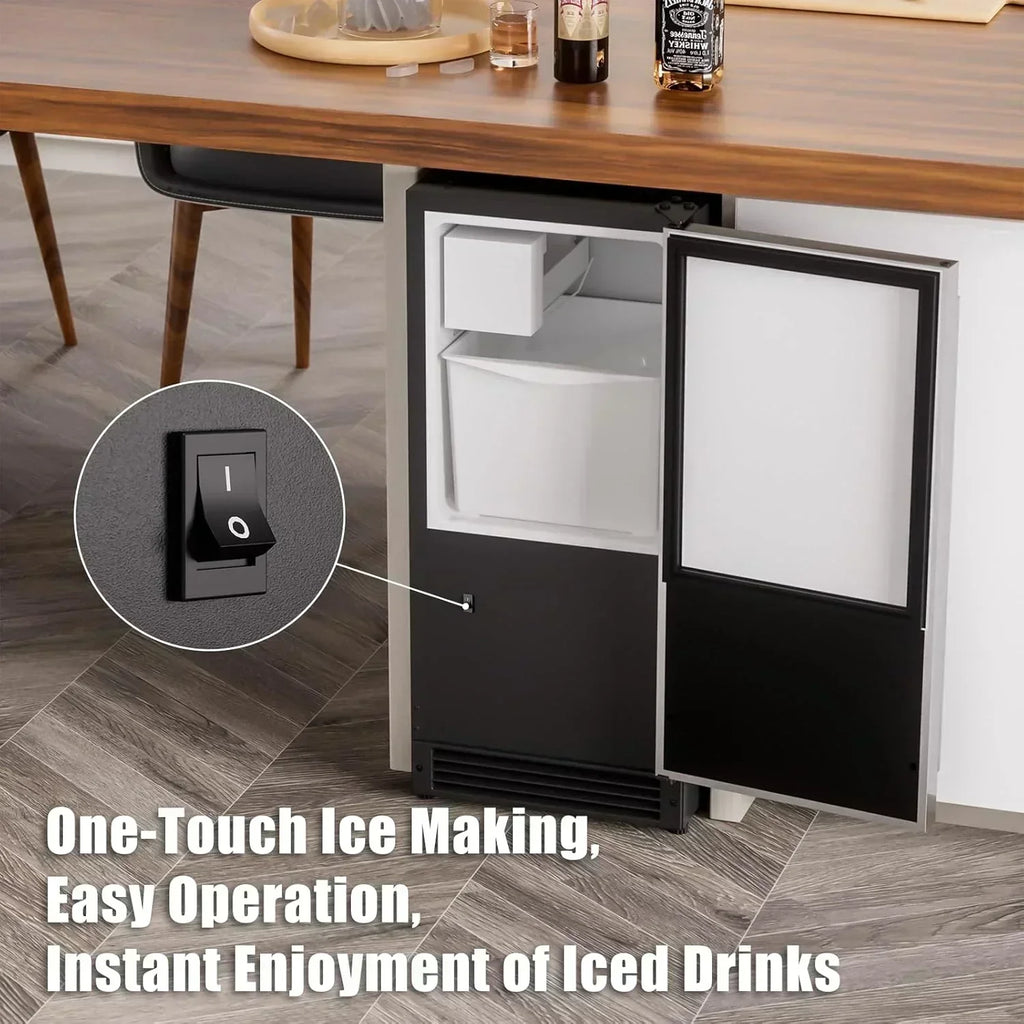 COTLIN 15 W Drainless Under Counter Ice Maker 22 LBS Storage Bin Free Standing