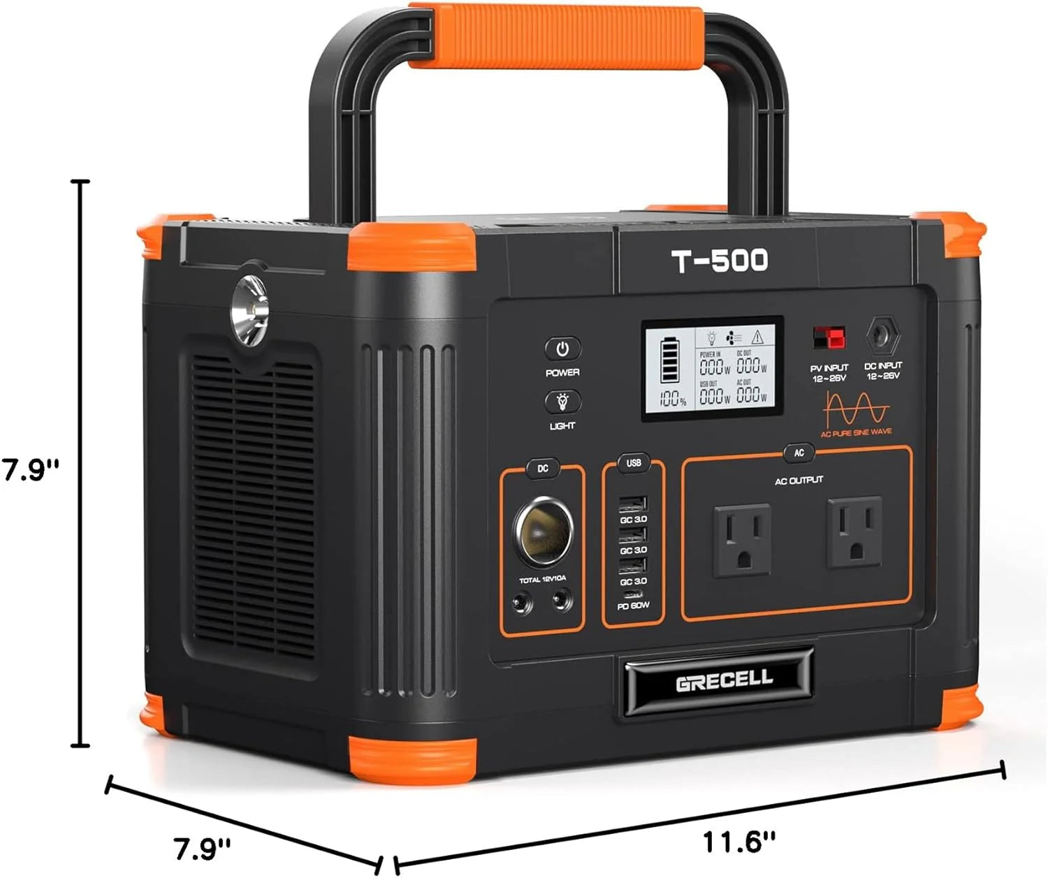 Portable Power Station 300W (Peak 600W),230.88Wh Solar Generator with 60W USB-C PD Output, 110V Pure Sine Wave AC Outlet Backup Lithium Battery for Outdoors Camping Travel Home Blackout