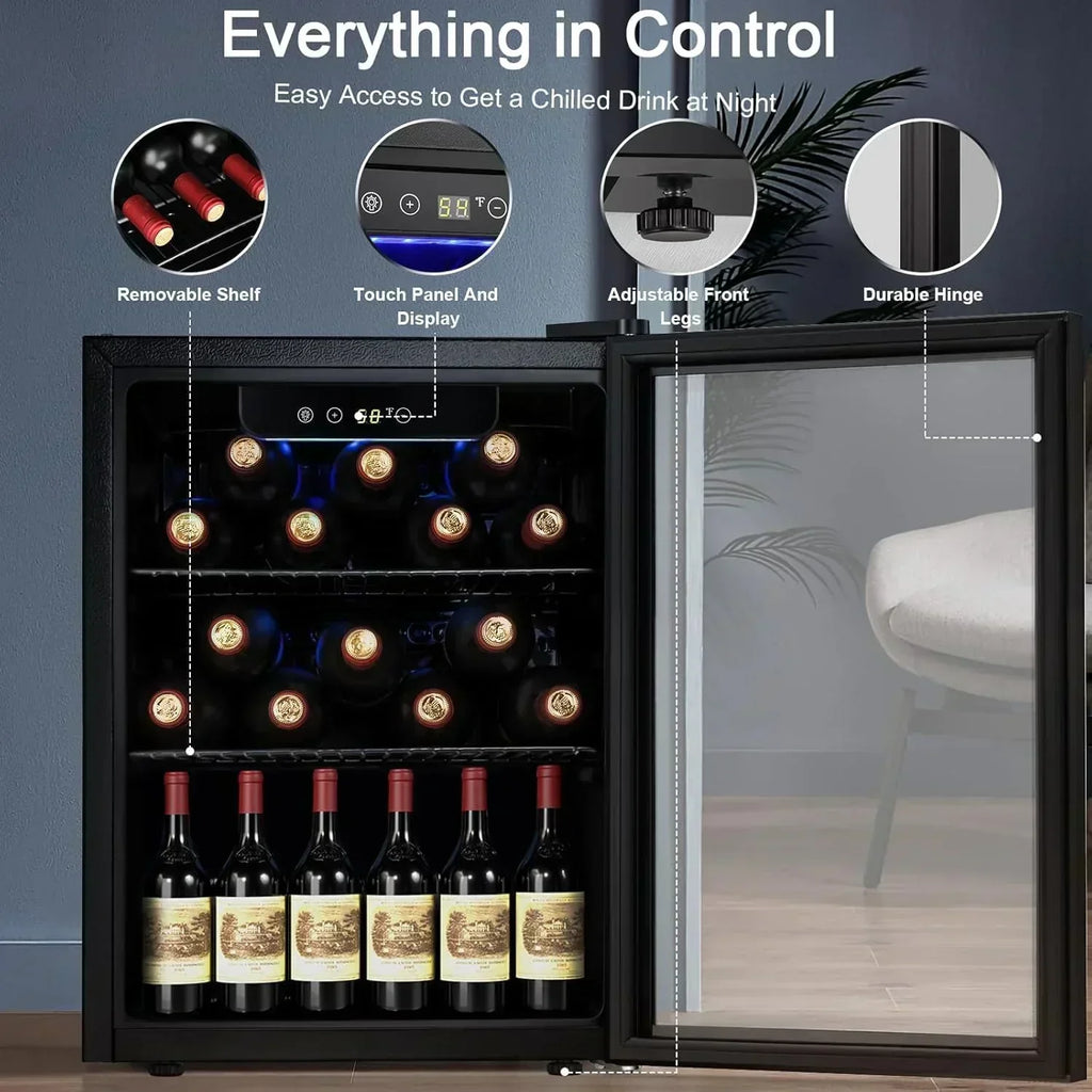 Antarctic Star 26 Bottle 130 Can Wine Cooler/Cabinet Beverage Refrigerator Cellar Beer Clear Glass