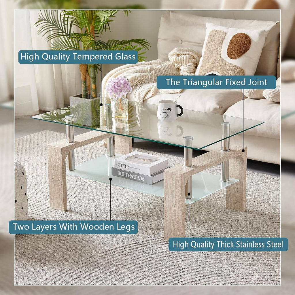 Living Room Rectangle Coffee Table Tea Table Suitable for Waiting Room Modern Side Coffee Table