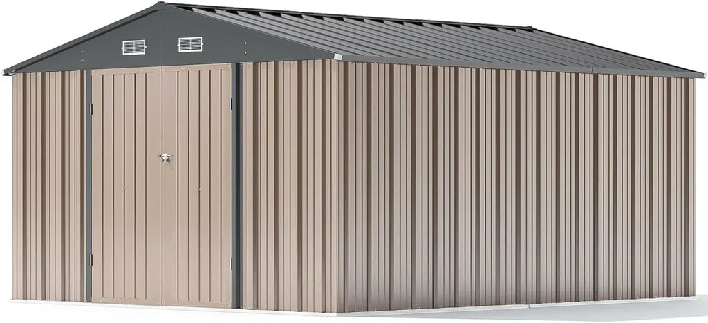 Patiowell 5x3 FT Outdoor Storage Shed Tool Shed with Sloping Roof and Lockable Door Metal Shed
