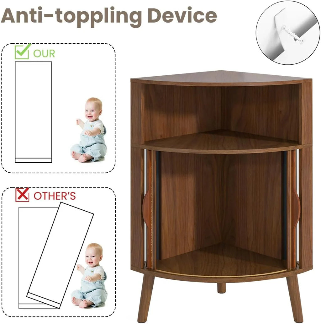 Corner Cabinet, 66.73'' Tall Modern Corner Bathroom Storage Cabinet