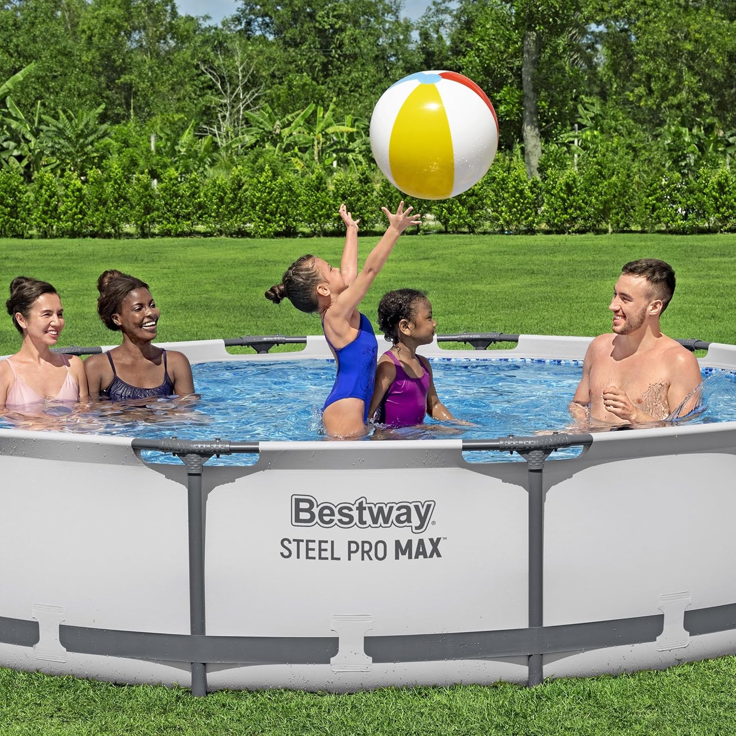 Steel Pro MAX 10 Foot x 30 Inch Round Metal Frame Above Ground Backyard Swimming Pool Set